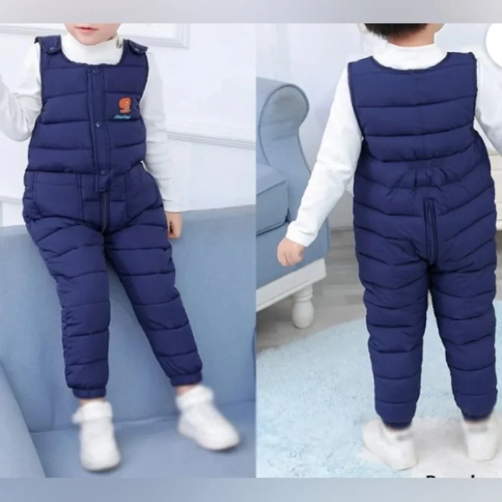 Snow Pants Overalls Zipper Jumpsuits -NEW - Toddler Girls/Boys Winter Warm 2-3T